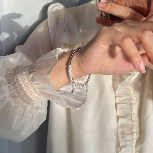 ✨ Sterling Silver 999 Filigree Bell Bangle